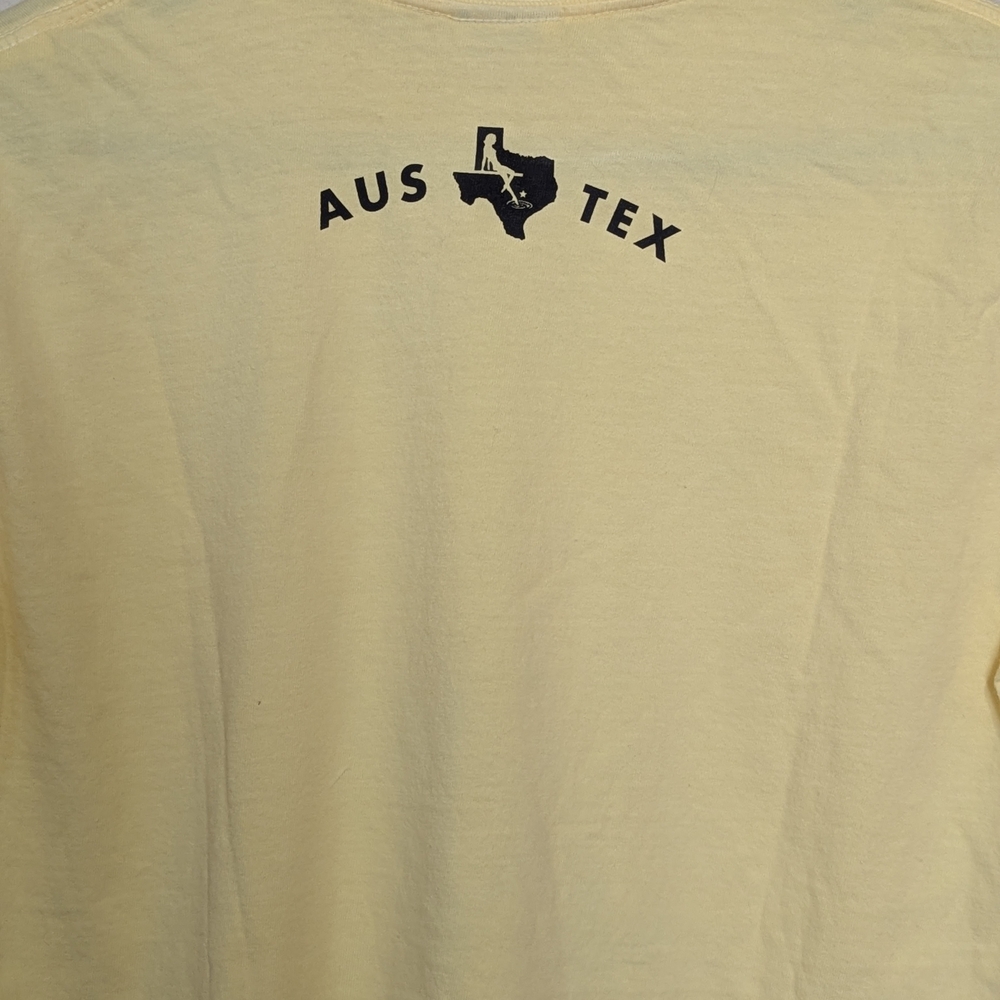 Comfort Colors Lemon Graphic Tee Austin Texas AUS TX Yellow Garment Dyed Shirt - Picture 4 of 5